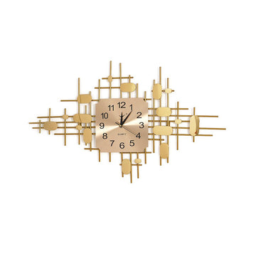 35.4" 3D Gold Fashion Metal Oversized Wall Clock Luxury Home Decor